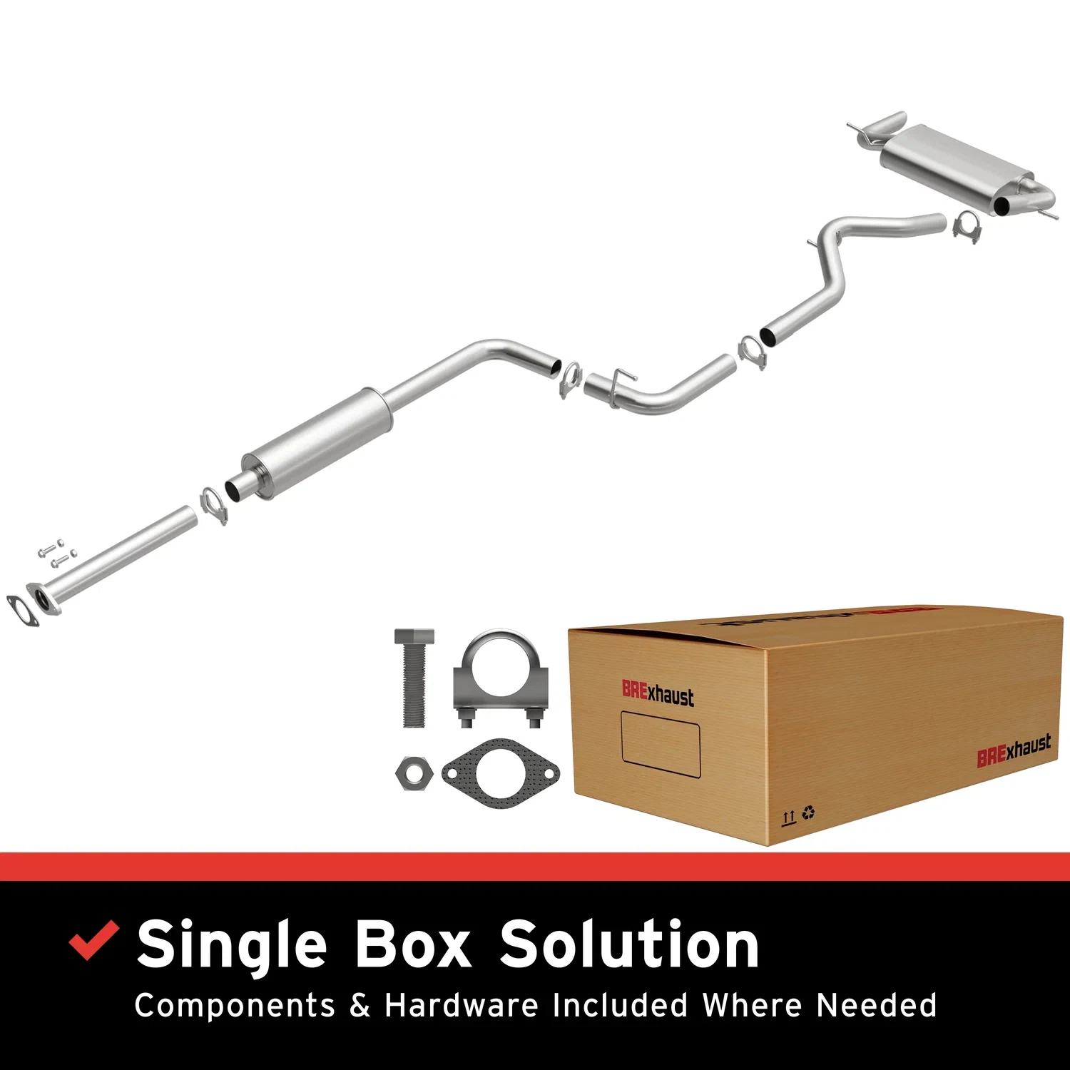Fits 2012-2018 Ford Focus 2.0L Direct-Fit Replacement Exhaust System